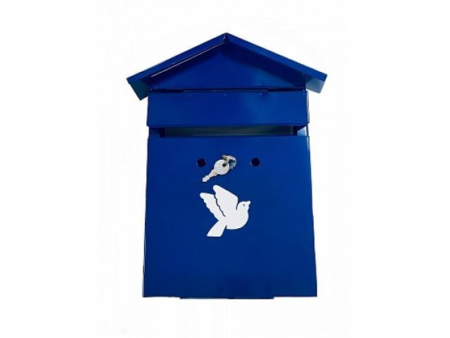Ящик почтовый Домик с замком 350х280х60 (синий)  MARMITON 00-00001035