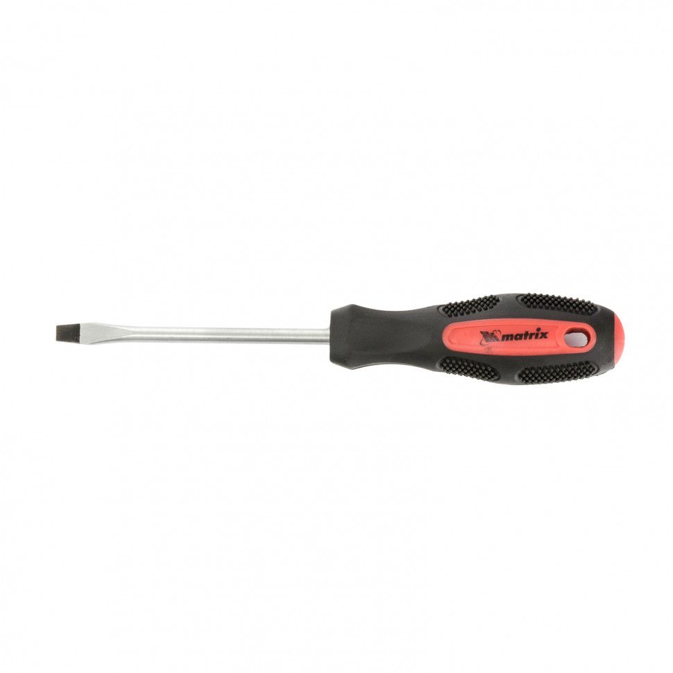 Отвертка Anti-Slip, SL6.0 х 100 mm, CrV, двухкомп. рукоятка Matrix 12220