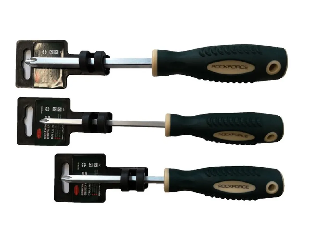 Отвертка крестовая магнитная "Profi" S2 PH2.0х100мм, Rock FORCE RF-70120100