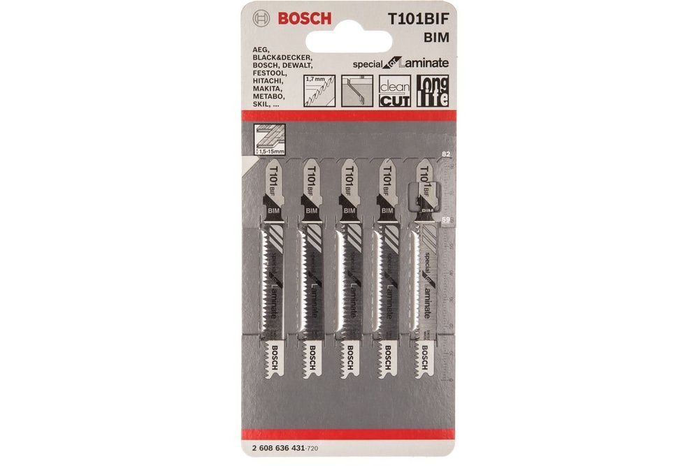Пилка для лобзика T 101 BIF Special for Laminate (5 шт) BOSCH 2.608.636.431