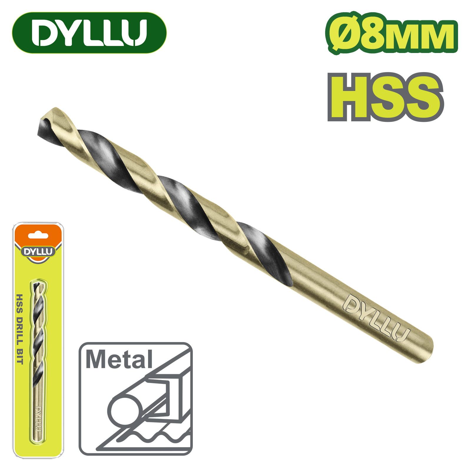 Сверло по металлу HSS 8мм  DYLLU DTTD1K08