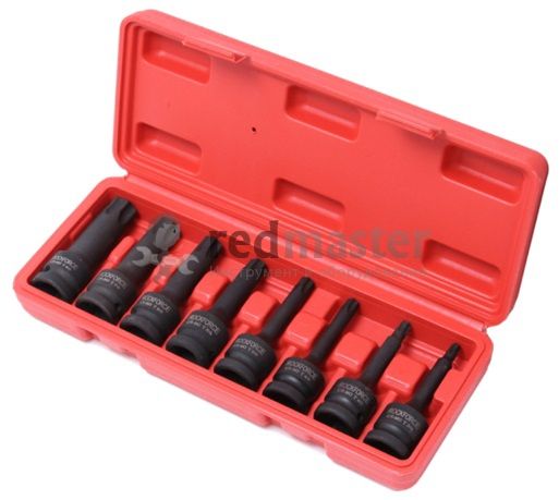 Набор головок-бит TORX ударных 1/2", 8пр.(Т30,40,45,50,55,60,70,80),в кейсе  ...Rock FORCE RF-4088MPB