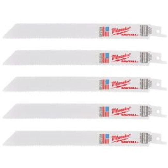 Полотно к сабельной пиле THIN KERF (5 шт / 200 мм / BIM 8%Co / демонтаж) MILWAUKEE 48475193