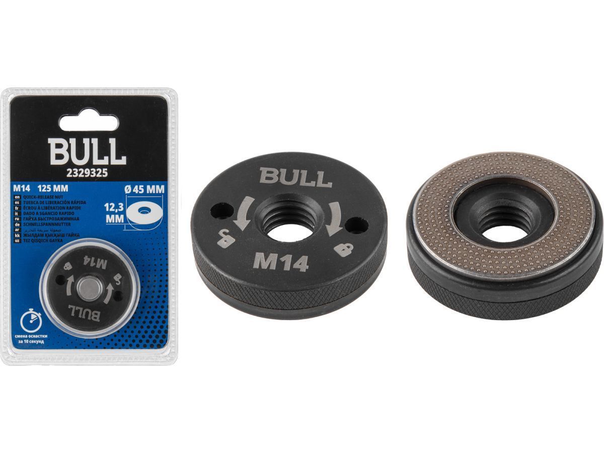 Гайка быстрозажимная для УШМ M14 в блистере до 125 мм BULL 2329325