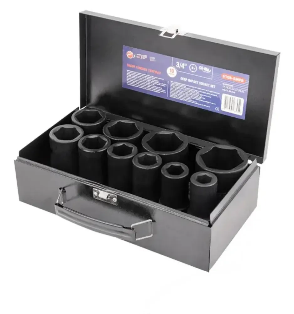 Набор головок ударных 10пр. 3/4" 6pt FORCEKRAFT FK-6108-5MPB