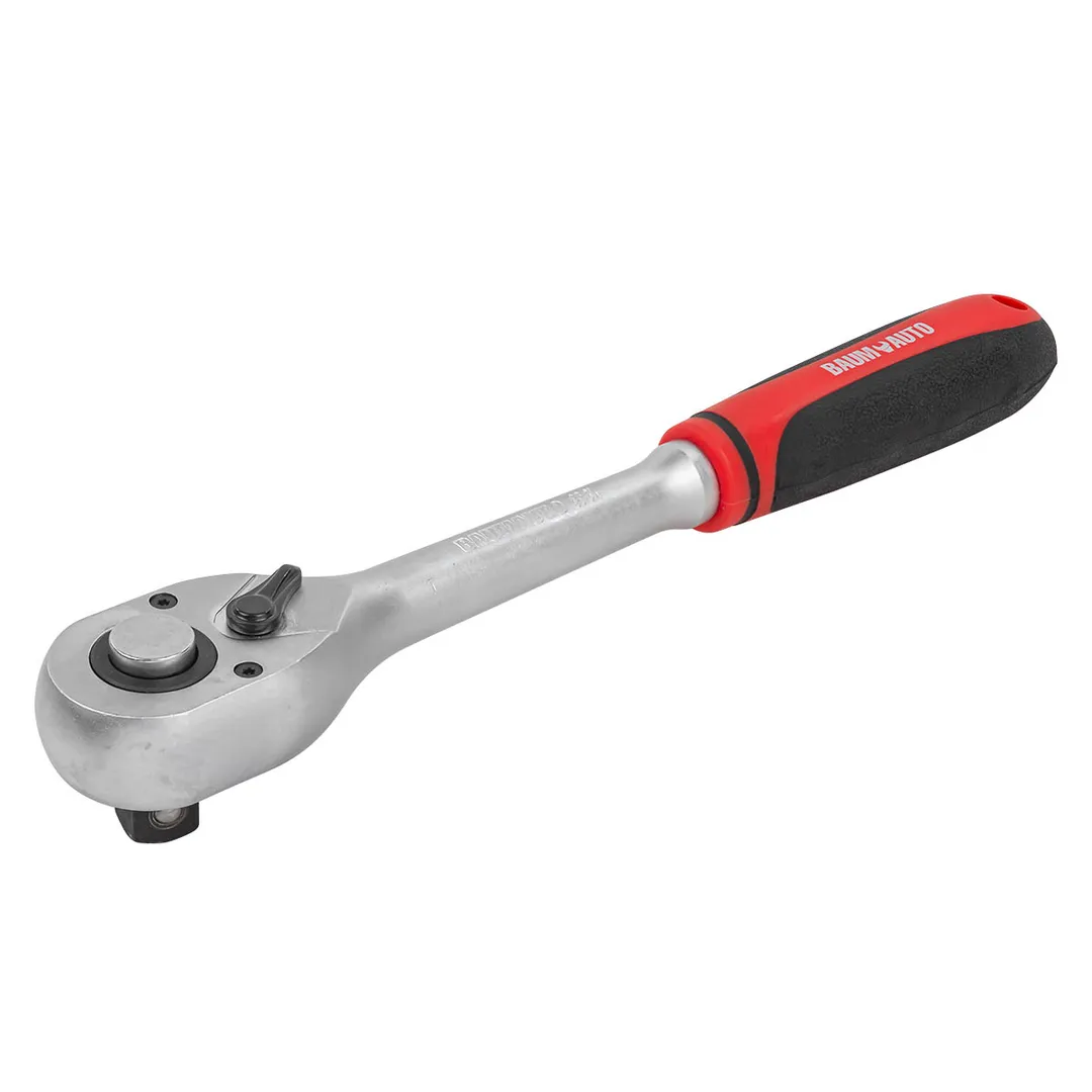 Трещотка реверсивная с резиновой ручкой 1/2''(L-250мм, 72зуб) BaumAuto BM-80724