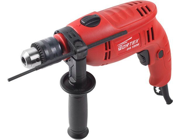 Дрель ударная DS 1306, 600Вт, 0-3000об/мин, 1/2",  WORTEX DS13060004