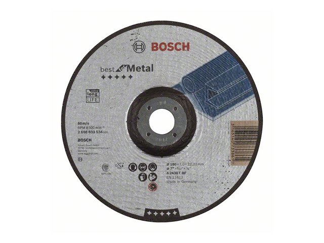 Круг обдирочный 180x7x22.2 mm для металла (выпуклый)  BOSCH 2608603534