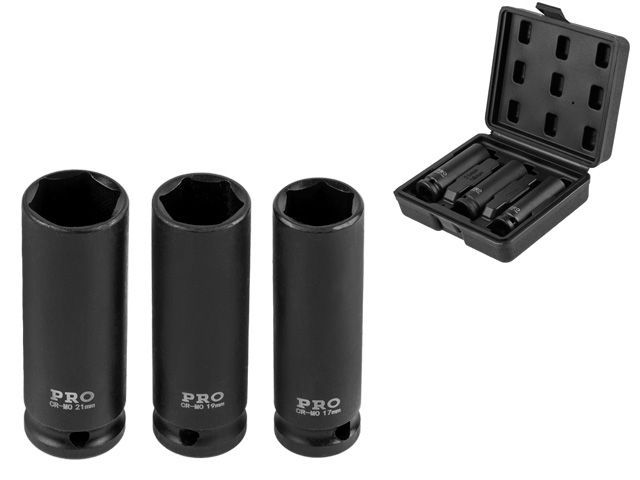 Набор головок ударн. тонкост. 1/2" (17-21мм) 6гр. 3пр. PRO STARTUL PRO-34003
