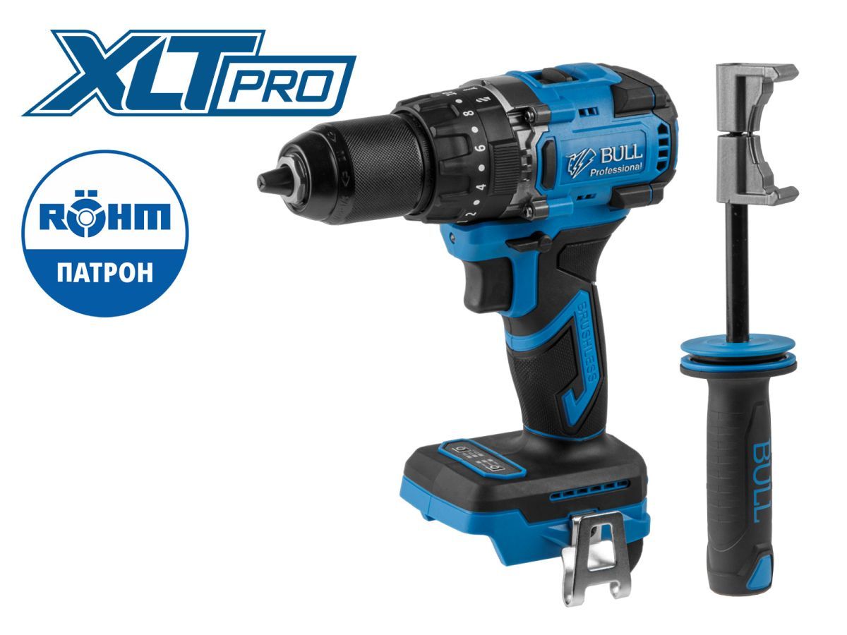 Аккум. дрель-шуруповерт SR 1806 R-series SOLO XLTpro БЕСЩЕТ., Удар., 18 В, 80 Н*м (Импульс. режим, "AntiKickback", Автостоп на реверсе, 6 ступеней регулировки оборотов, шурупы до 10 м) BULL 2329058