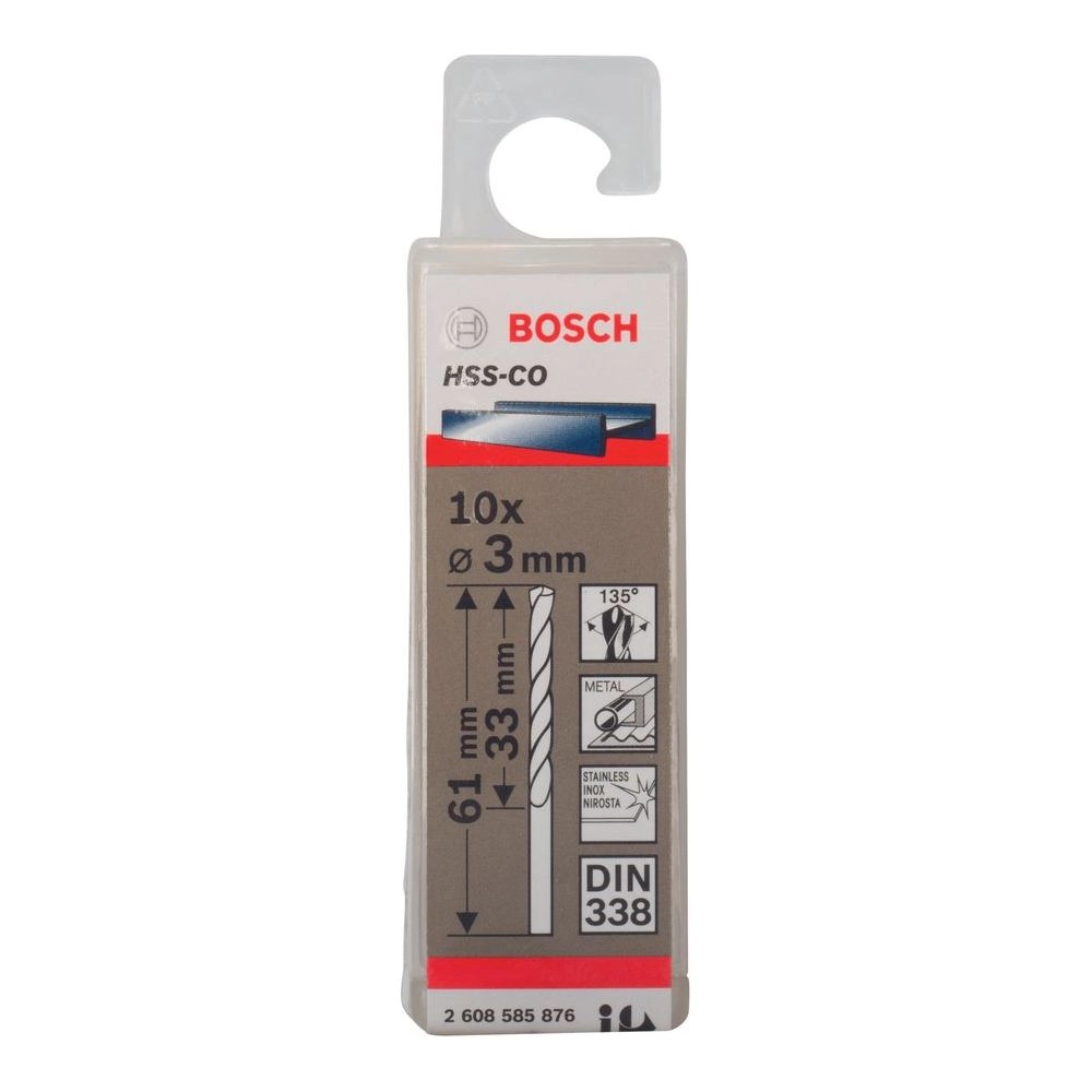 Сверло по металлу HSS-Co 3,0x33x61 мм (10 шт)  BOSCH 2.608.585.876