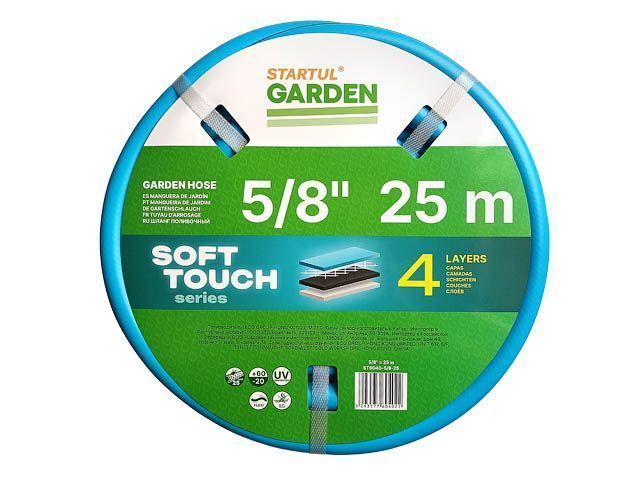 Шланг поливочный 5/8" 25м  GARDEN SOFT TOUCH (4 слоя)  STARTUL ST6040-5/8-25