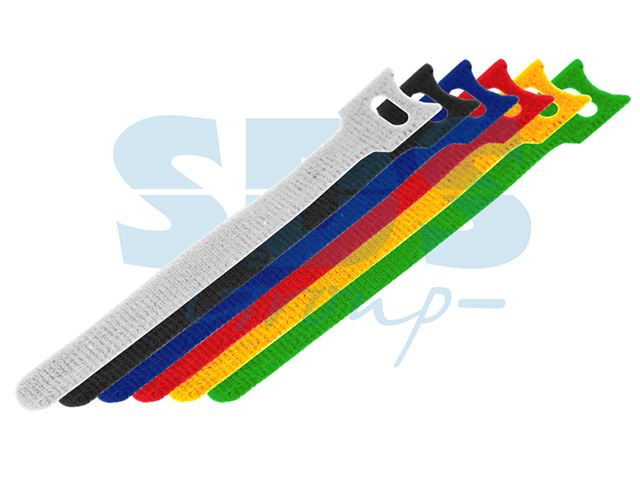 Набор хомутов многоразовых на липучке 150 x 12 mm, цветная (упак. 12 шт) REXANT 07-7150
