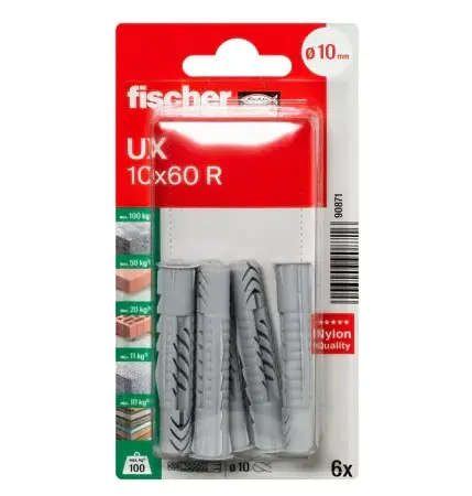 Дюбель универсальный UX 10x60 ( 6шт упак.) Fischer FISKARS 90865f