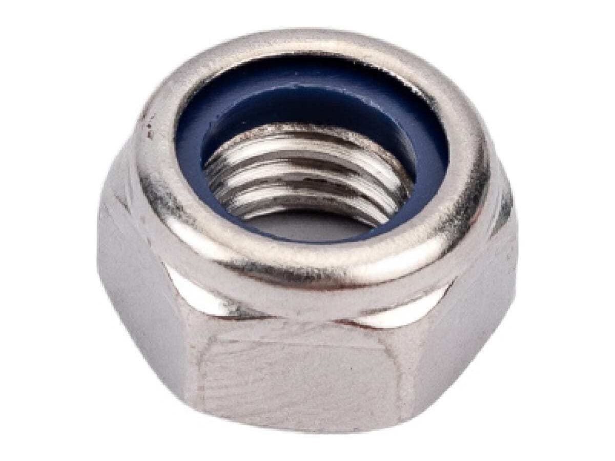 Гайка М4 со стопорным кольцом, нерж.сталь (А2), DIN 985 (1000 шт в уп.) STARFIX SM-45457-1000