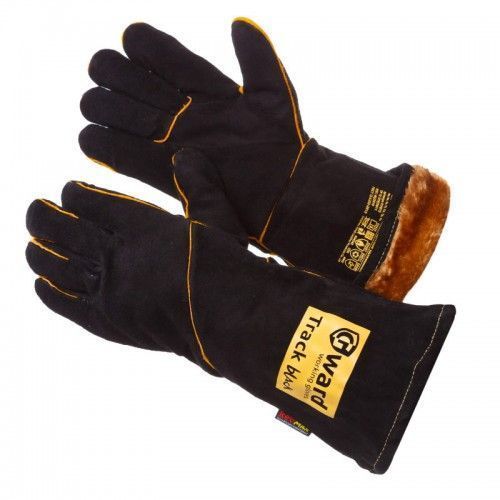 Краги из спилка черного цвета с широким раструбом (р.11 (XXL)) Track Black Zima  GWARD XY071