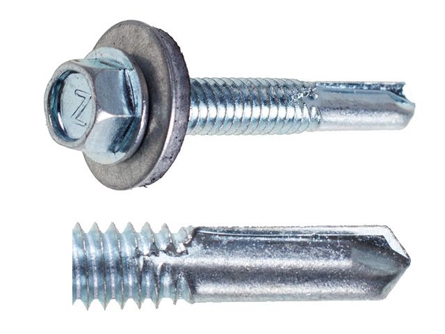 Саморез кровельный 6.3х32 mm цинк, шайба с прокладкой, PT5 (200 шт) STARFIX SMC3-61752-200