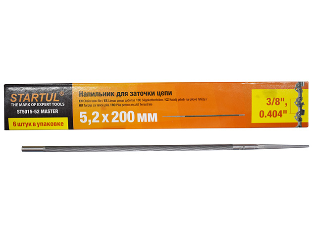 Напильник для заточки цепей ф 5.2 mm MASTER (для цепей с шагом 3/8", 0.404") STARTUL ST5015-52