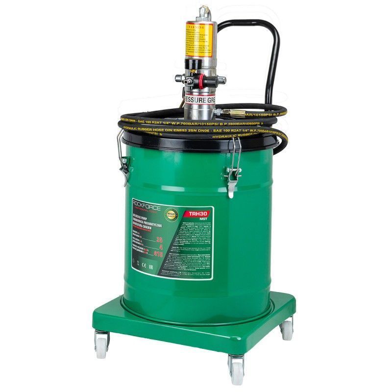 Нагнетатель смазки пневматический перекатной с емкостью 35л (рабоч.давление 410bar,шланг 4м) Rock FORCE RF-TRH30 MST