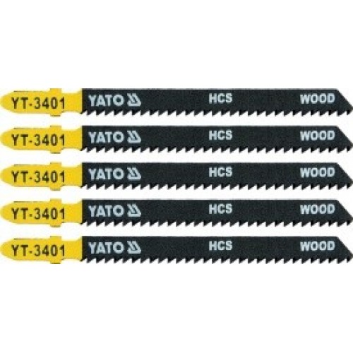 Полотна для электролобзика по дереву и ПВХ 75х100х1.3mm 10TPI (5шт) YATO YT-3401