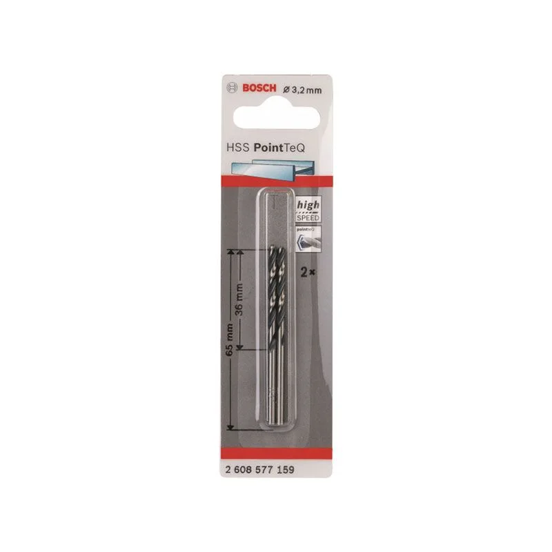 Сверло по металлу 3,2х65 мм (2 шт) HSS PointTeQ  BOSCH 2.608.577.159