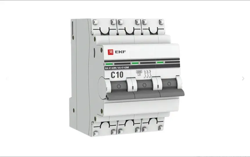 Авт. выкл. 3P 10А (C) 6кА ВА 47-63M без тепл. расцепит. PROxima EKF mcb4763m-6-3-10C-pro