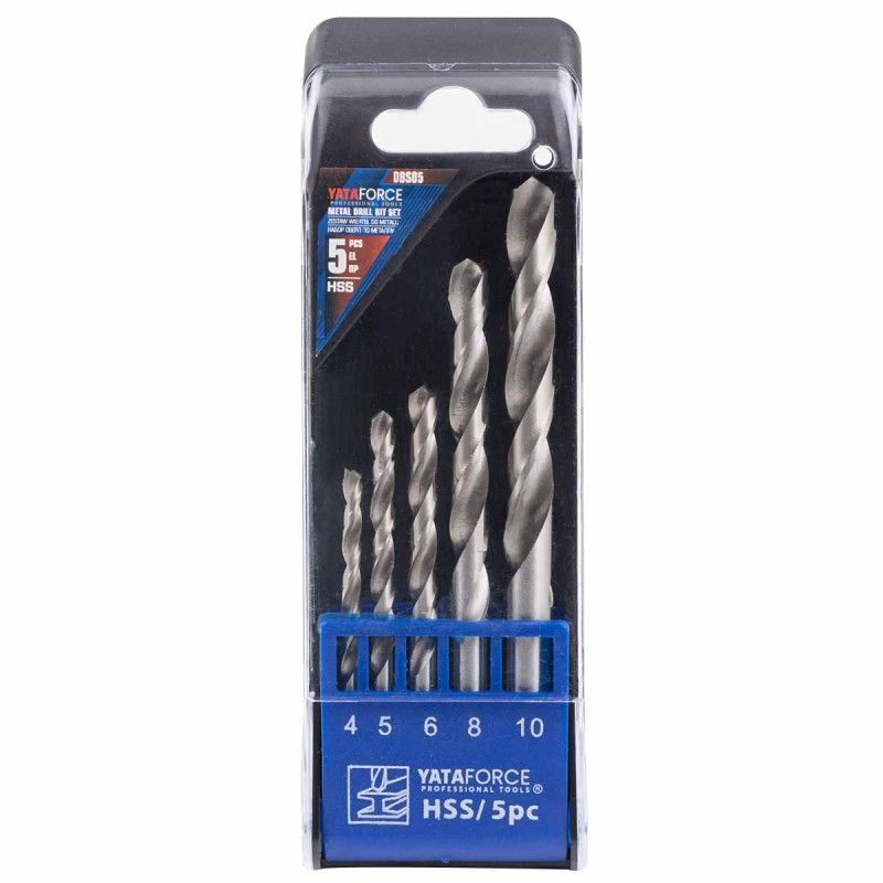 Сверла по металлу, набор 5пр. (4-6, 8, 10мм) YATAFORCE YF-DBS05 Сверла по металлу, набор 5пр. (4-6, 8, 10мм) YATAFORCE YF-DBS05