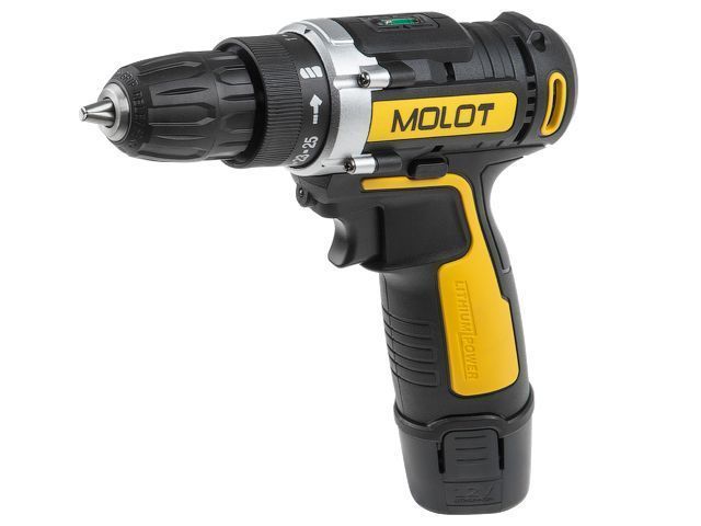Дрель-шуруповерт MBD 1213-1 Li, 12В, 20Нм, 1 АКБ 1.3А/ч Molot MBD12131Li0029