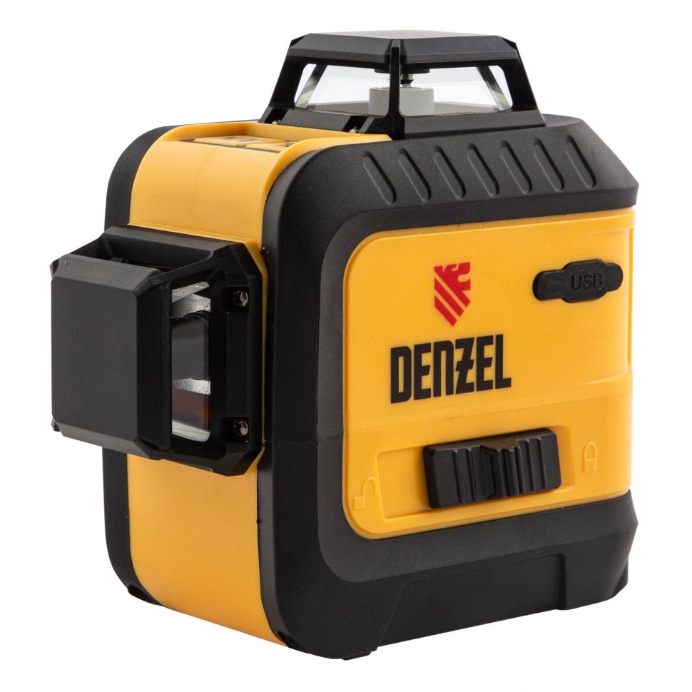 Лазерный уровень мультипризменный LX 360-2 Red, 30 м, 635 нм, акк. Li 2800 мАч, резьба 5/8" DENZEL 35076