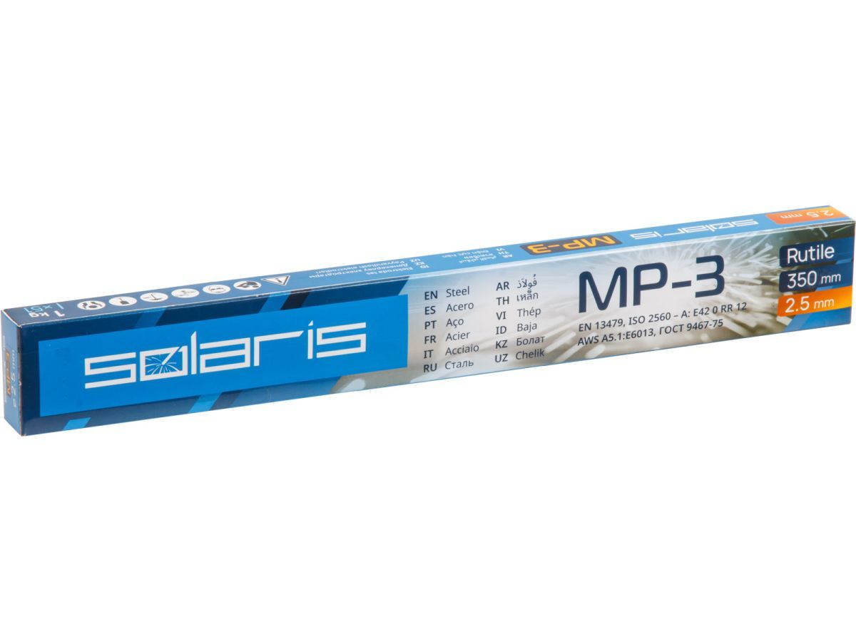 Электроды МР-3 ф 2,5мм уп.1,0 кг SOLARIS WM-1101