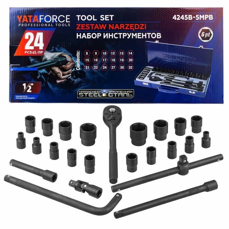 Набор инструментов 24пр. 1/2" (6гр.)  YATAFORCE YF-4245B-5MPB