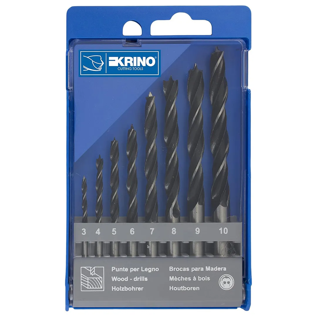 Сверла по дереву 3-10mm HRС 50 набор 8пр.  Krino 5010202