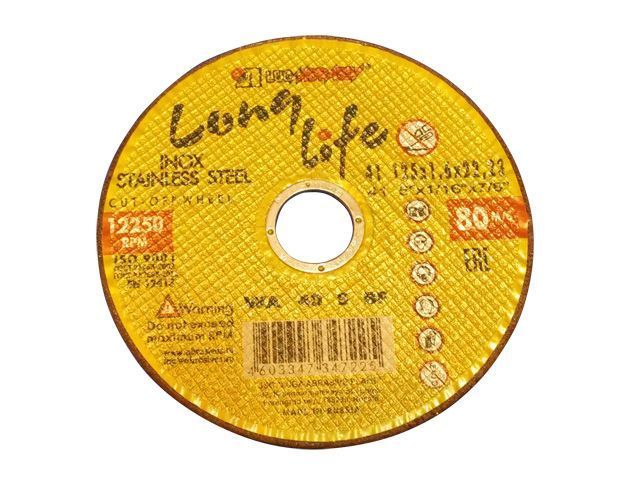Круг отрезной 180x1.8x22.2 mm для нержавеющей стали (LL) LUGAABRASIV 4603347347331