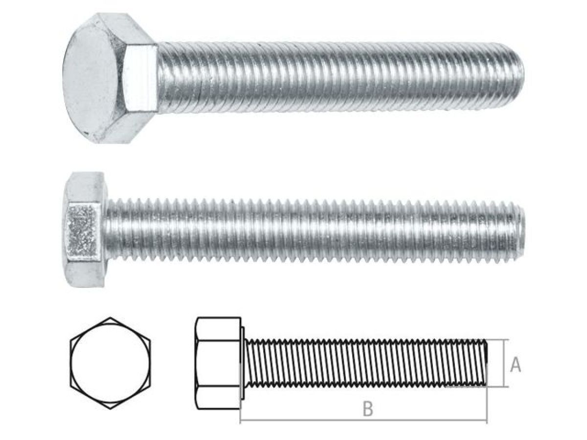Болт М12х90 мм шестигр., цинк, кл.пр. 8.8, DIN 933 (20 кг) STARFIX SM-76657-20