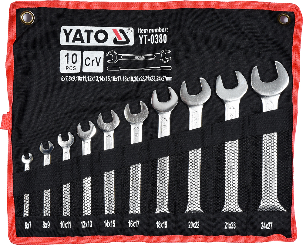 Ключ рожковый 6-27mm (набор 10шт) CrV  YATO YT-0380