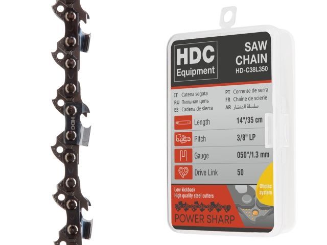 Цепь 35 см 14" 3/8" LP 1.3 mm 50 зв. (в пласт. боксе) HDC HD-C38L350