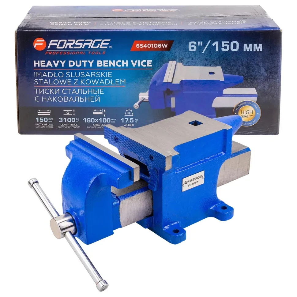 Тиски стальные с наковальней 6''150мм Forsage F-6540106W