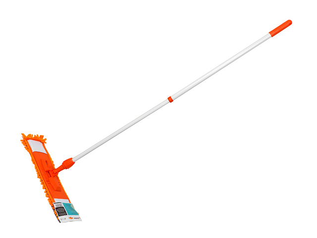Швабра для пола с насадкой из шенилла, оранжевая, с телескоп. рукояткой 67-120 см  ...PERFECTO LINEA 43-401014