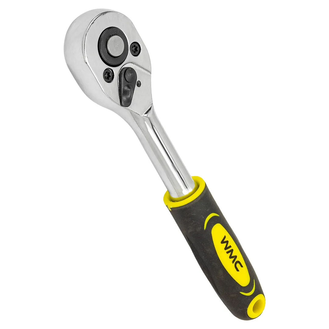 Трещотка реверсивная с резиновой ручкой 1/4'' (L-155 мм, 24 зуб.)  ...WMC TOOLS 80224