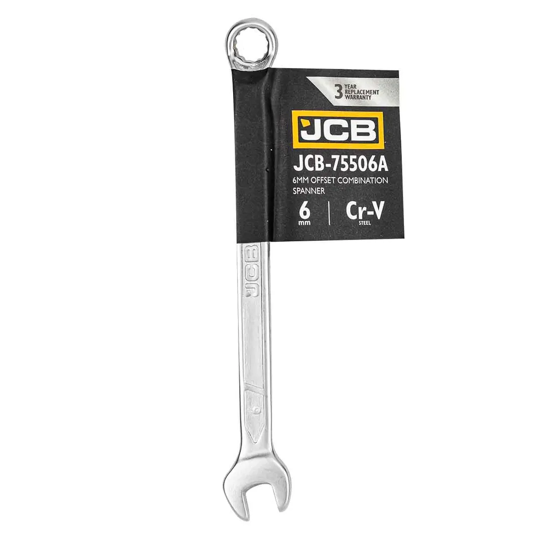 Ключ комбинированный, отогнутый на 75грд. 6мм  JCB JCB-75506A