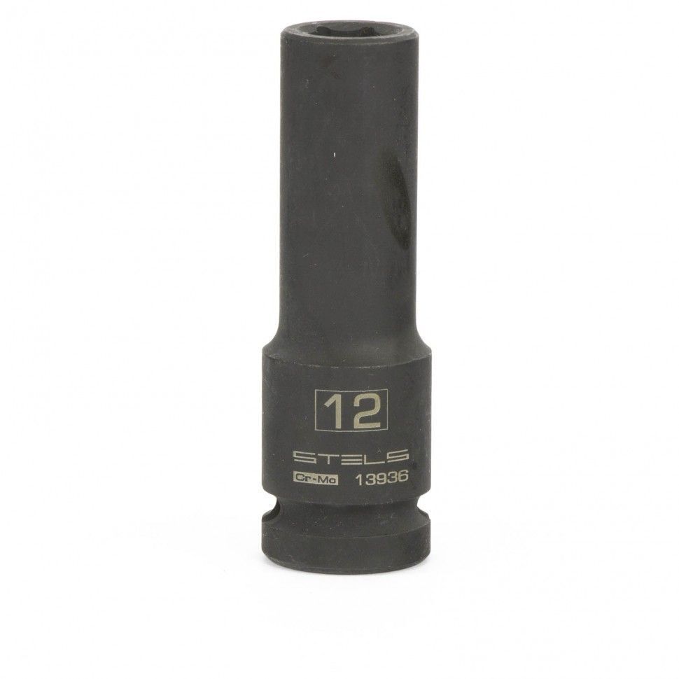 Головка ударная удлиненная шестигранная, 12 mm, 1/2", CrMo  ...Stels 13936