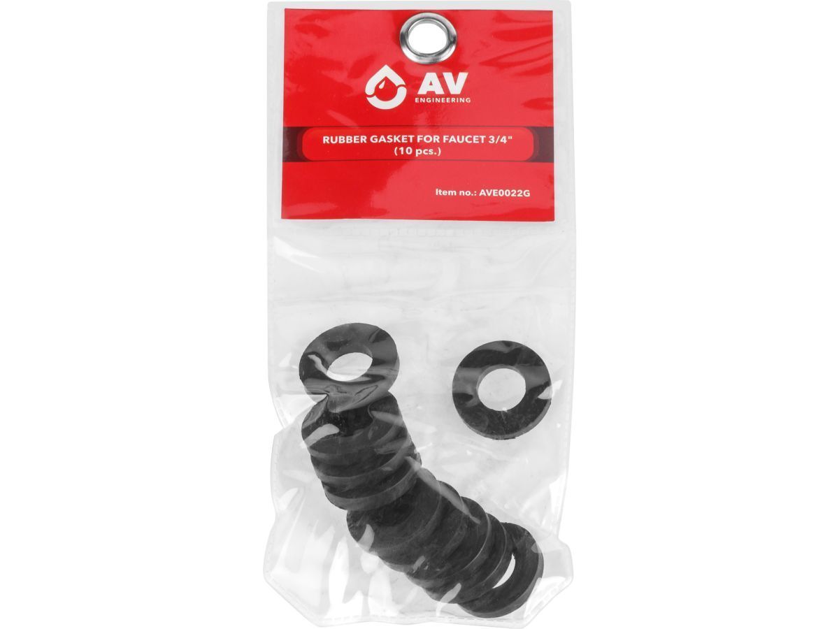 Прокладка резиновая для смесителя 3/4", (10 шт. инд. упак.) AV Engineering AVE0022G