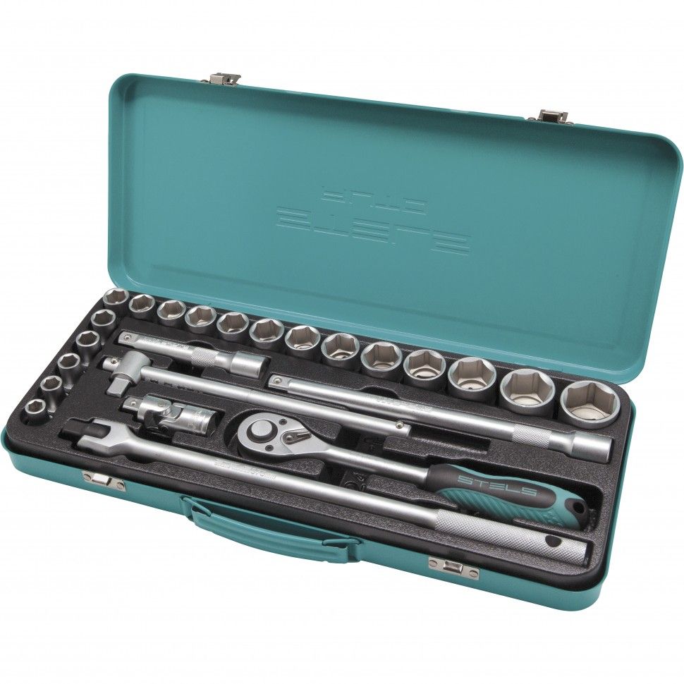 Набор торцевых головок с трещоткой 1/2", 24 предмета Stels 13578