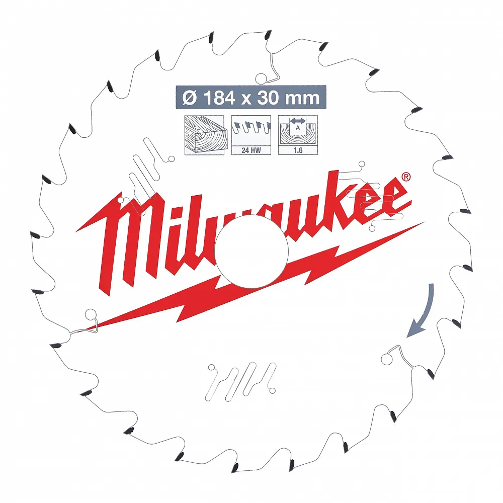 Диск пильный 184х1.8х30 мм/Z24 (дерево) MILWAUKEE Milwaukee 4932471297
