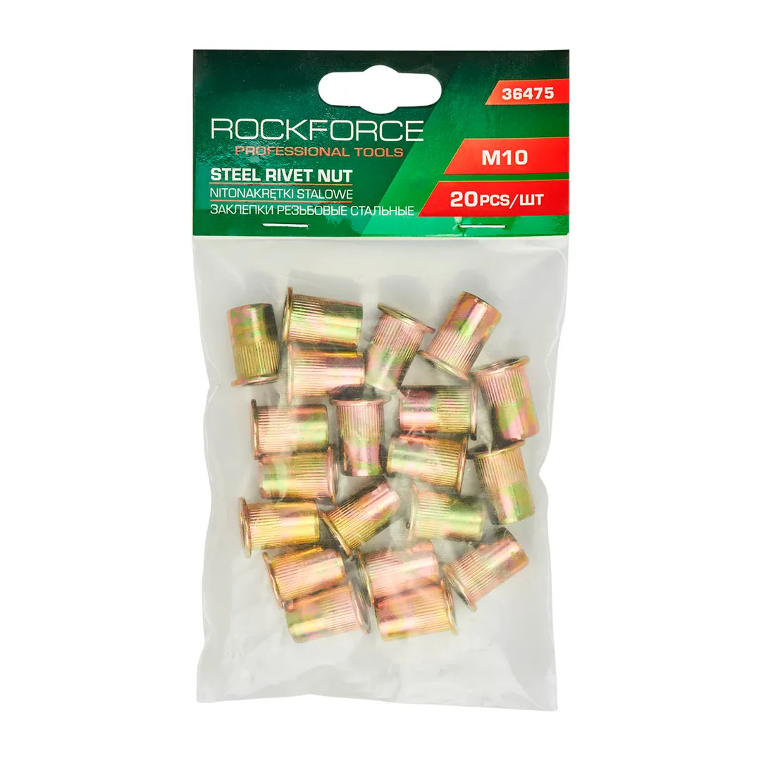 Заклепки резьбовые стальные М10 (20шт./к-т) RockFORCE RF-36475