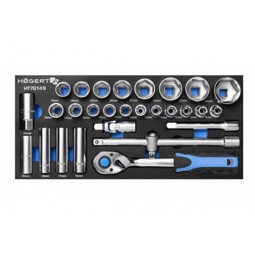 Набор инструмента 1/2" в ложементе EVA (27пр) HOEGERT HT7G149
