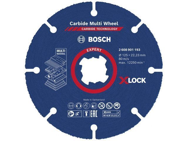 Круг отрезной 125х2.5x22.2 mm дерево, пластик, гипсокартон X-LOCK Carbide ( прямой) BOSCH 2608901193