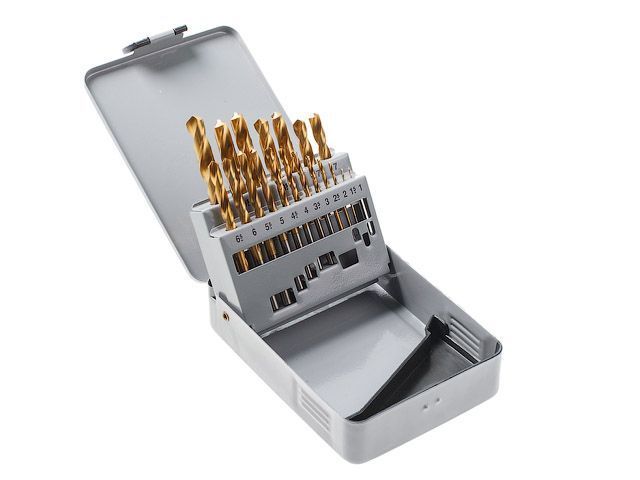 Набор сверл по металлу 1-10мм, Р6М5 TIN, 19шт,  Томский инструмент НС-21И