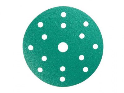 Шлифлист 150mm круг P800 пленка, самосцепл. (15 отв.) Green ABRAforce 162715