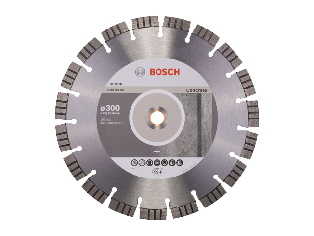 Алмазный круг 300х20/25.4 mm по бетону сегментированный BEST FOR CONCRETE  ...BOSCH 2608602657